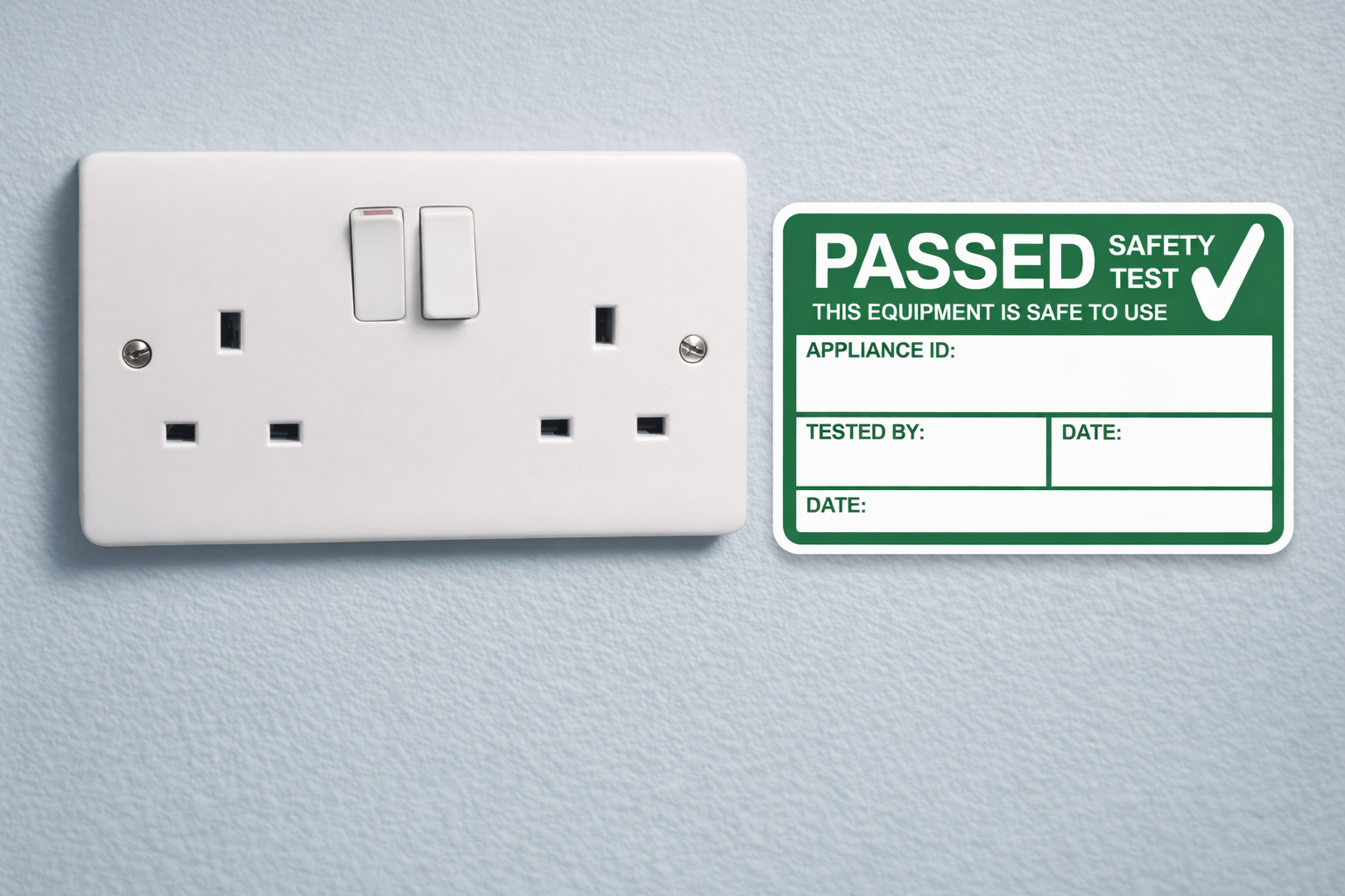 PAT testing in London - pass label on a tested appliance by Find Electrician